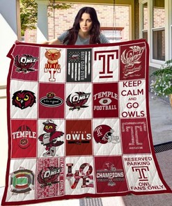 Temple Owls Ncaa Vintage Quilt Bedding Set - Great for Fans of All Ages