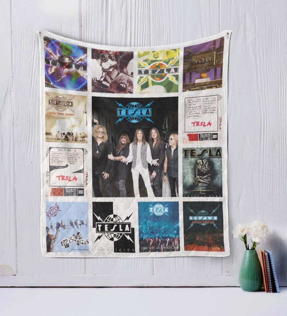 Tesla Vintage Quilt Blanket for Science and Technology Fans