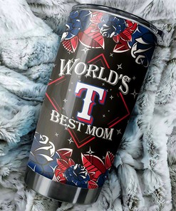 Texas Rangers MLB Tumbler for World's Best Moms with custom MLB logo