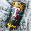 Texas Rangers MLB Tumbler with beautiful sunflower and custom MLB logo