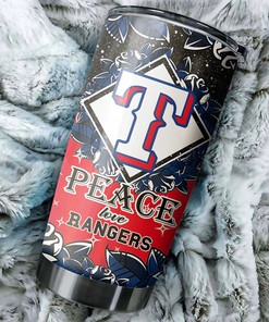 Texas Rangers Peace Love MLB Tumbler with a Message of Harmony