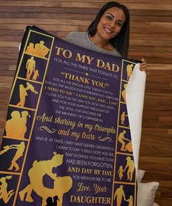 Thanks For All Special Little Things You Do- Daughter To Dad Fleece Quilt Bedding Set.