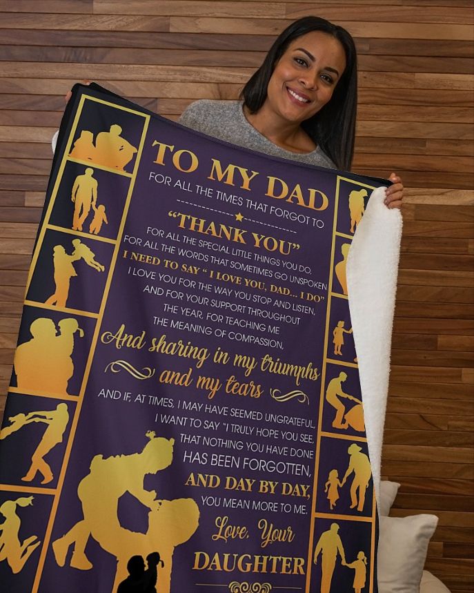 Thanks For All Special Little Things You Do- Daughter To Dad Fleece Quilt Bedding Set.