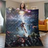 The Avenger Marvel Captain America Hulk Thor Quilt Blanket with Quotes for Kids, Bed Set Twin