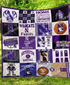 The Basketball Team Ncaa Northwestern Wildcats Quilt Bedding Set