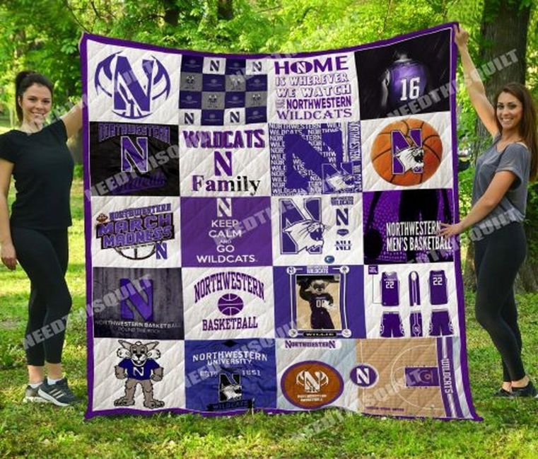 The Basketball Team Ncaa Northwestern Wildcats Quilt Bedding Set