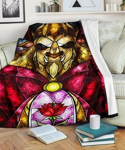 The Beast Beauty And The Beast Fleece Blanket Gift For Fan, Premium Comfy Sofa Throw Blanket Gift with Bed Set Cute