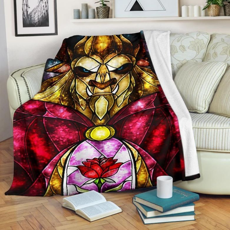 The Beast Beauty And The Beast Fleece Blanket Gift For Fan, Premium Comfy Sofa Throw Blanket Gift with Bed Set Cute