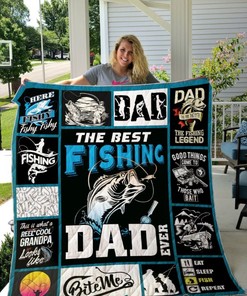 The Best Fishing Dad Ever Fishing Quilt Bedding Set - For The Best Dad In The World