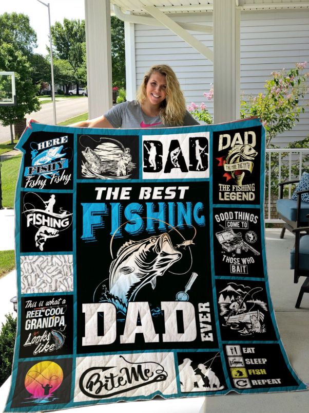 The Best Fishing Dad Ever Fishing Quilt Bedding Set - For The Best Dad In The World