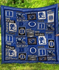 The Blue Demons Ncaa Depaul Blue Demons Quilt Bedding Set with Combined Collection Quilt Blanket