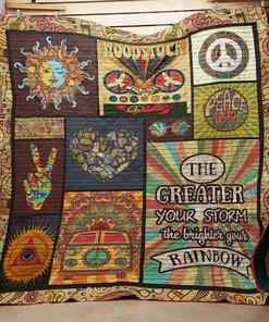 The Brighter Your Rainbow, the Brighter Your Life: Hippie Quilt Blanket for Fans