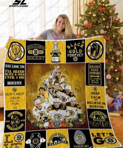 The Bruins Hockey Team Boston Bruins Christmas Quilt Blanket for Fans