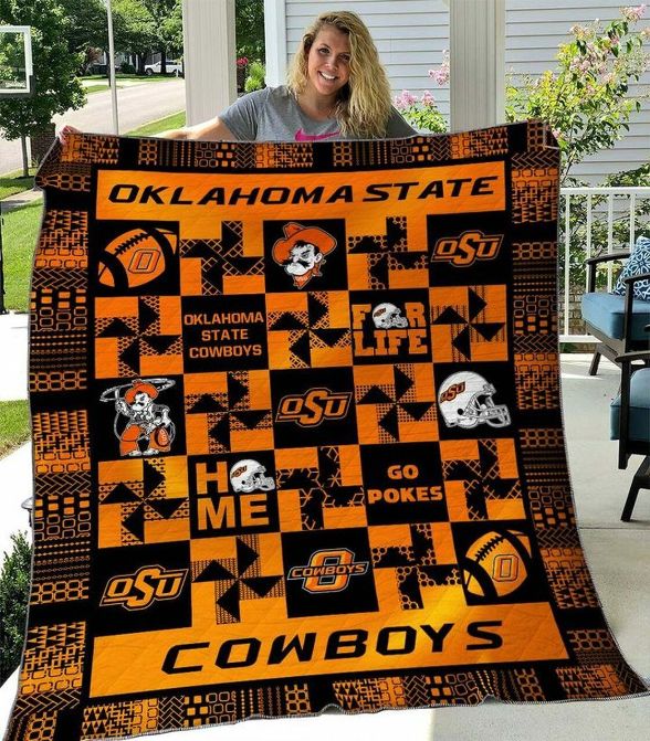 The Cowboys NCAA Oklahoma State Cowboys Combined Quilt Bedding Set