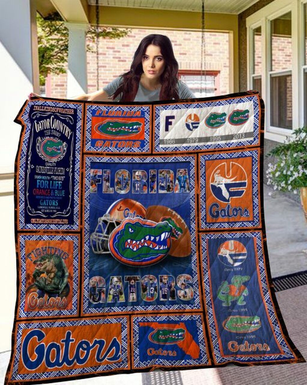 The Florida Gators Ncaa Quilt Bedding Set with Love Quilt Blanket for Girls