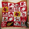 The Football Team EST 1912 Ncaa Louisville Cardinals Quilt Bedding Set with Loved Quilt Blanket