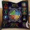 The Four Elements Pagan Witch Quilt Blanket with Quilt Bedding Set Vintage