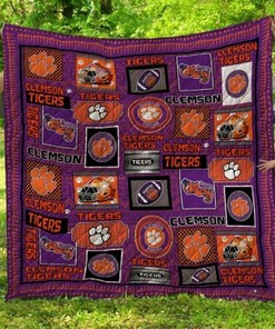 The Logo Design NCAA Clemson Tigers Collected Collected Quilt Bedding Set
