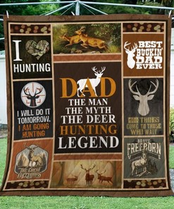 The Man The Myth The Deer Hunting Legend Hunting Dad Father's Day Quilt Bedding Set for Hunting Fathers