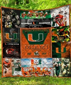 The Miami Hurricanes NCAA Quilt Bedding Set for Fans