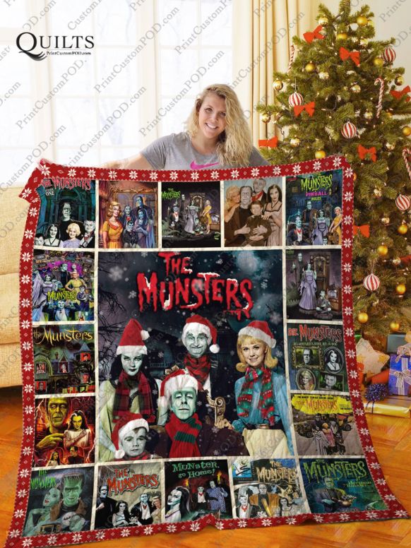 The Munster Merry Christmas Collection Quilt Blanket - The Munster Merry Christmas Vintage Quilt Bedding Set