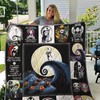 The Nightmare Before Christmas Quotes Quilt Blanket with Tim Burton's Art Style