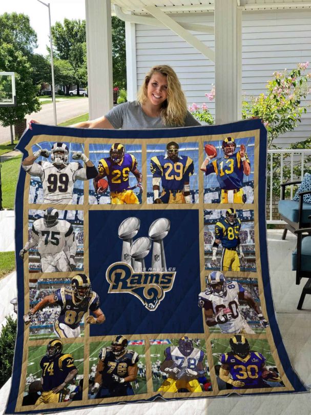 The Players Los Angeles Rams Quilt Blanket with Football Team Logo and Colors