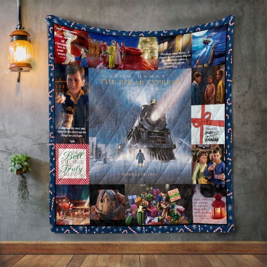 The Polar Express Tom Hanks Xmas Movie Quilt Blanket with Keywords