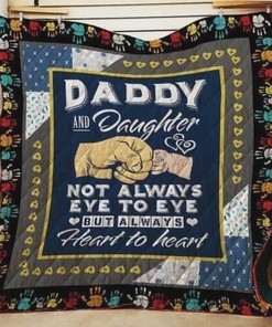 The Pure Bond Between A Father And Daughter, Heart To Heart Quilt Blanket