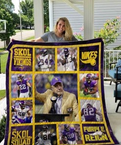 The Skol Squad Minnesota Vikings Quilt Blanket for Football Fans