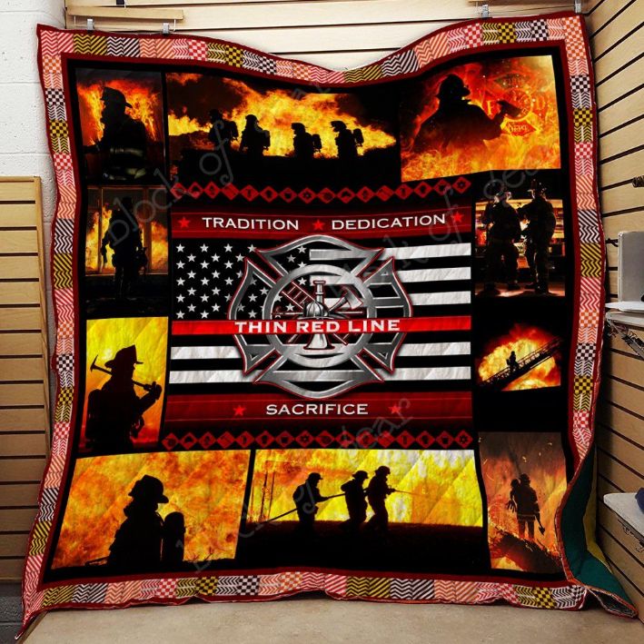 The Thin Red Line Quilt Bedding Set - Tribute To Let You Know You Are Not Alone