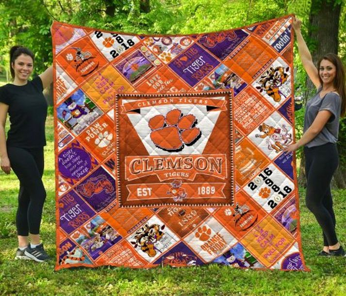 The Tigers NCAA Clemson Tigers Collection Green Quilt Bedding Set