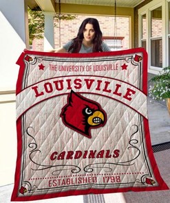 The University Of Louisville EST 1798 Ncaa Quilt Bedding Set Vintage