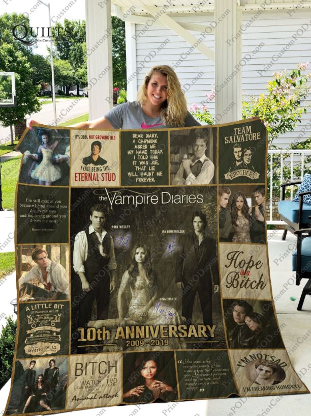 The Vampire Diaries 10th Anniversary Quilt Bedding Set for Teens