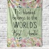The World's Best Auntie Soft Floral Blankie Quilt Bedding Set for Aunts