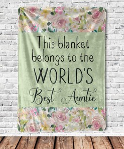 The World's Best Auntie Soft Floral Blankie Quilt Bedding Set for Aunts