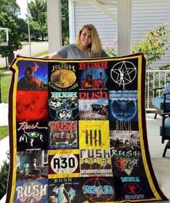 Themed Rush Quilt Blanket for Music Lovers