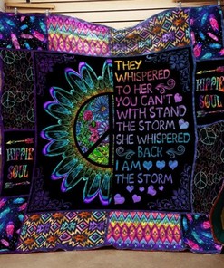 They Whispered to Her: You Can Withstand The Storm on Hippie Quilt Bedding Set