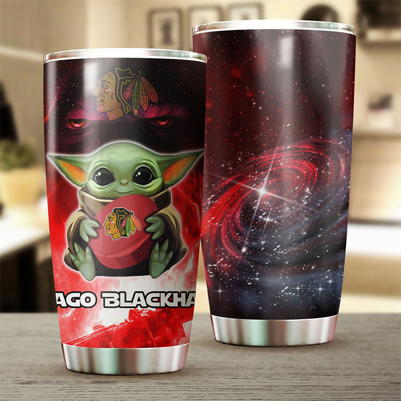 This Baby Yoda Chicago Blackhawks NHL Tumbler is a Dream Come True - Image 2