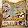 This Year I Will Be Fierce Sunflower Sloth Quilt Blanket - Empowering Gift for the Women in Your Life