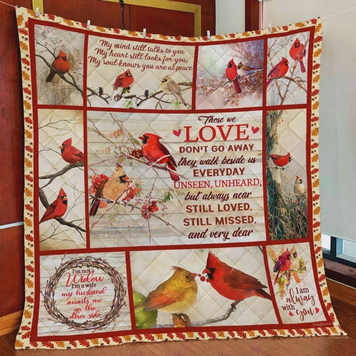 Those We Love Don't Go Away Cardinal Bird Quilt Blanket: A Loving Tribute
