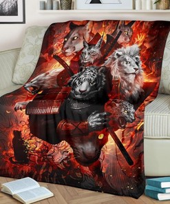 Tiger Ninja Premium Comfy Sofa Throw Blanket - Unique Gifts for Animal Lovers