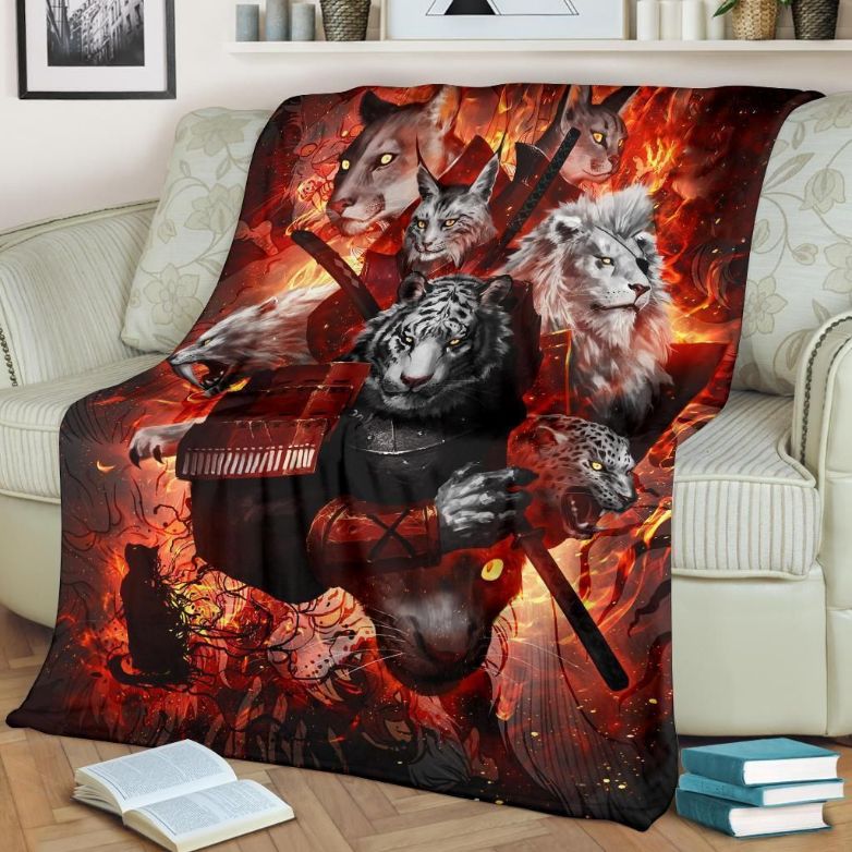 Tiger Ninja Premium Comfy Sofa Throw Blanket - Unique Gifts for Animal Lovers