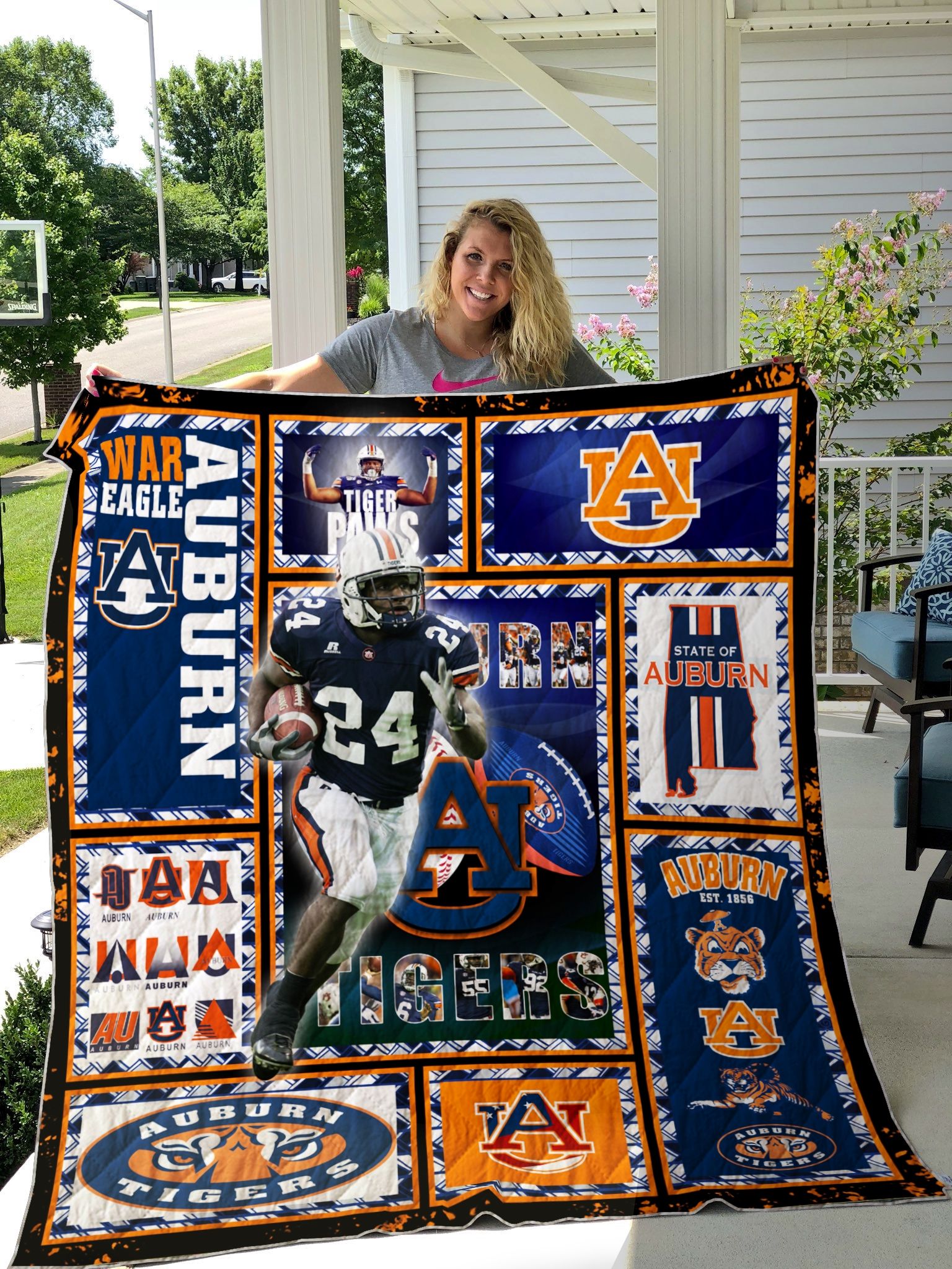 Tigers Colorful Auburn NCAA Quilt Bedding Set for Fans