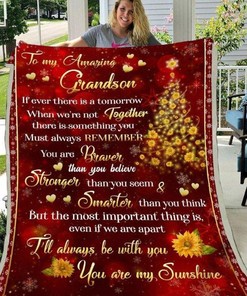 To My Amazing Grandson Fleece Blanket for Loved Ones