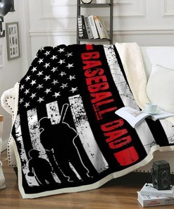 To My Dad Baseball Lover Birthday Fleece Blanket - A Perfect Gift for Your Sports-Loving Father with Quilt Bedding Set