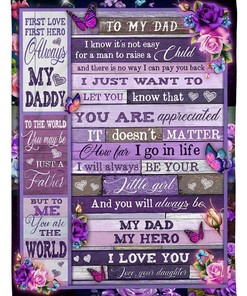 To My Dad First Love First Hero Always My Daddy Fleece Blanket - A Heartfelt Father's Day Gift with Bed Set Twin