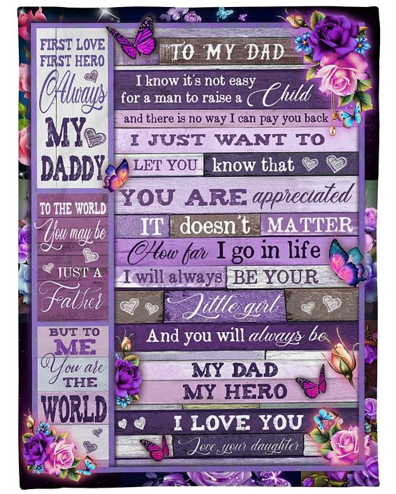 To My Dad First Love First Hero Always My Daddy Fleece Blanket - A Heartfelt Father's Day Gift with Bed Set Twin