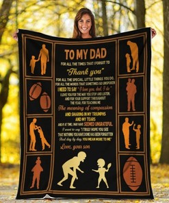 To My Dad Football Blanket - A Sentimental Gift for Your Sports-Loving Father with Bed Set Cute