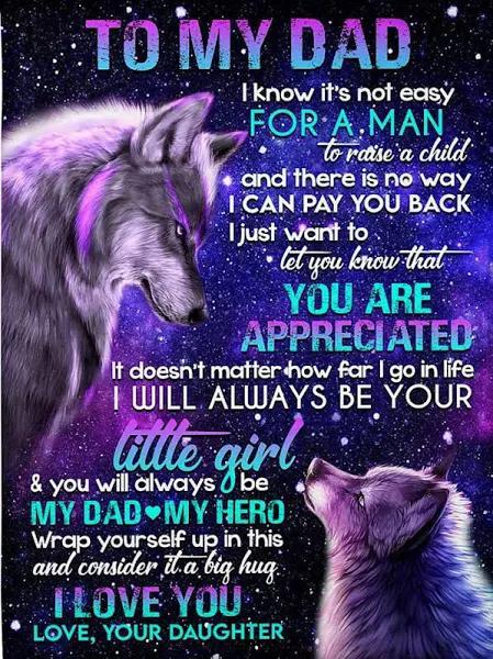 To My Dad I Will Always Be Your Little Girl Wolves Galaxy Fleece Blanket